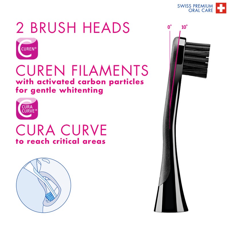 CURAPROX Hydrosonic Black Is White Electric Toothbrush for Adults with 3 Hydrosonic Cleaning Levels – Rechargeable - Image 5